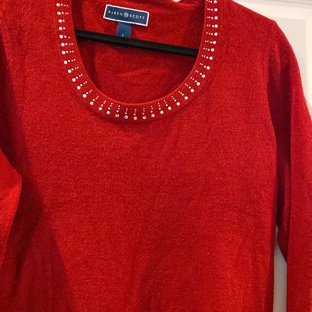 Karen Scott, scoop neck sweater, size large